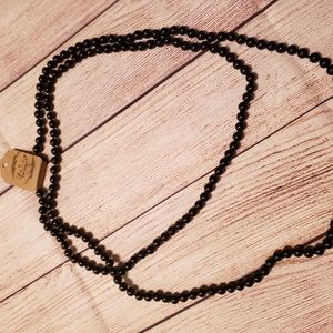 60" Black round bead Necklace